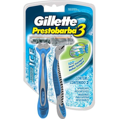 Aparelho de Barbear Gillette Prestobarba3 Ice com 2 unidades