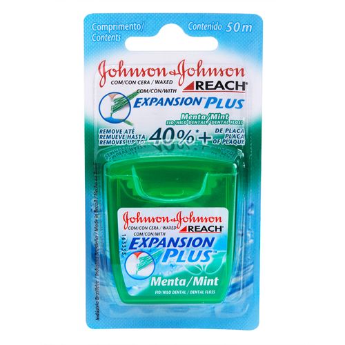 Fio Dental Johnson's Reach Expansion Plus Sabor Menta com 50 metros