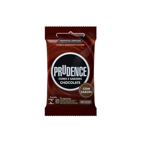 Preservativo Prudence Cores e Sabores chocolate com 3 unidades