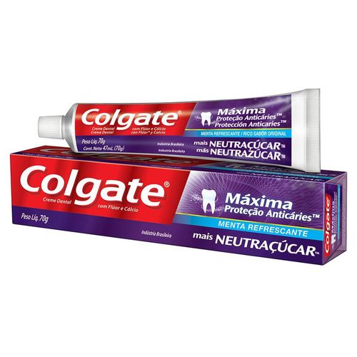 Creme Dental Colgate Máxima Proteção Anticáries Mais Neutraçúcar 70g