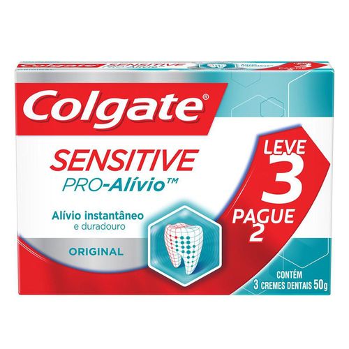Kit Creme Dental Colgate Sensitive Pro-Alívio Original 50g Leve 3 Pague 2 Unidades