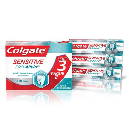 Kit Creme Dental Colgate Sensitive Pro-Alívio Original 50g Leve 3 Pague 2 Unidades