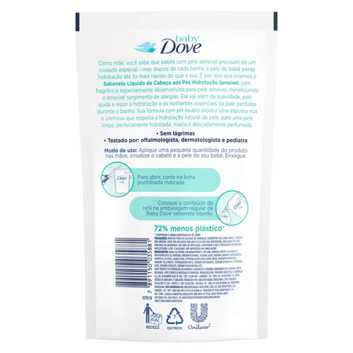 Sabonete Líquido Dove Baby Hidratação Sensível Refil 180ml