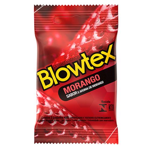 Preservativo Blowtex Aromatizado Morango com 3 Unidades