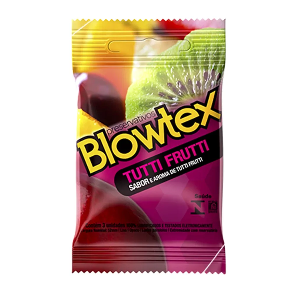 Preservativo Blowtex Aromatizado Tutti Frutti com 3 Unidades