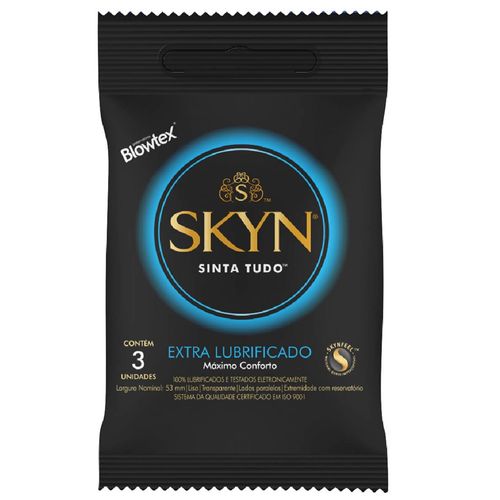 Preservativo Blowtex skyn extra lubrificado com 3 unidades