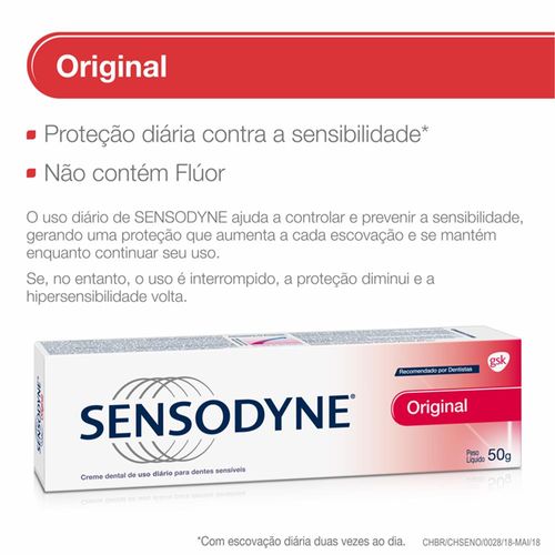 Creme Dental Sensodyne Original 50g