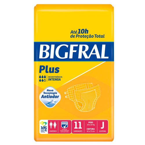Fralda Geriátrica Bigfral Plus juvenil com 11 unidades