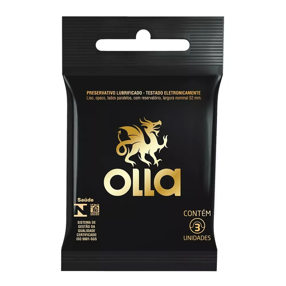 Preservativo Lubrificado Olla com 3 Unidades