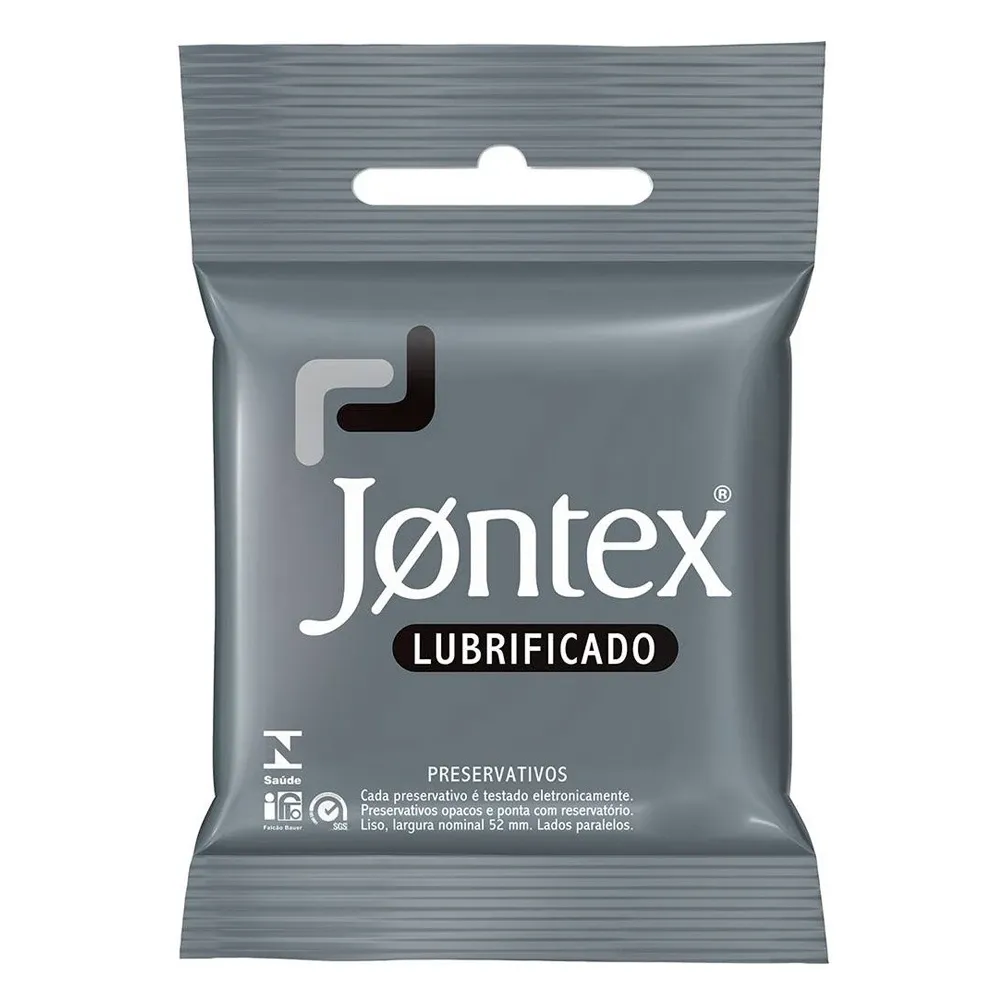 Preservativo Jontex lubrificado com 3 unidades