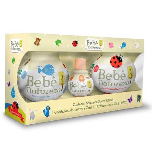 Kit Shampoo 230ml + Condicionador 230ml+ Colônia 30ml  Bebê Natureza