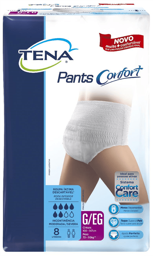 Roupa Íntima Tena Pants Confort G/ EG com 8 Unidades