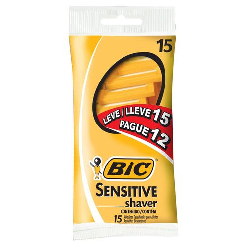 Aparelho de Barbear Bic Sensitive Shaver leve 15 pague 12