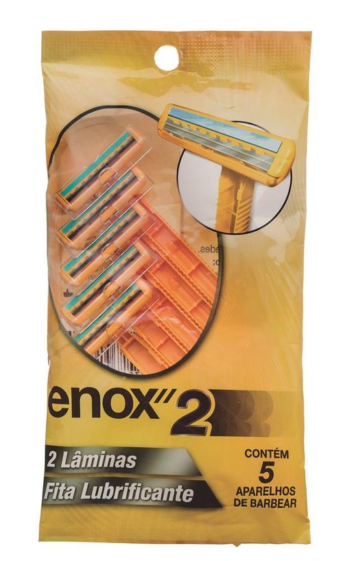 Aparelho de Barbear Enox 2 Descartável com 5 Unidades