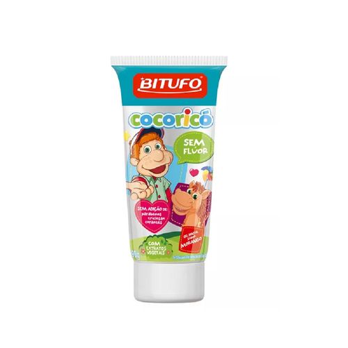 Gel Dental Bitufo Cocoricó sem flúor morango 90g