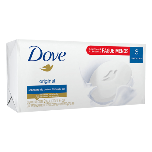 Kit Sabonete Barra Dove Original 90g Com 6 Unidades