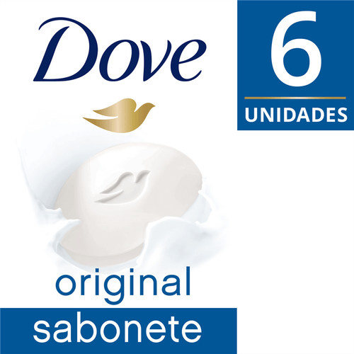 Kit Sabonete Barra Dove Original 90g Com 6 Unidades