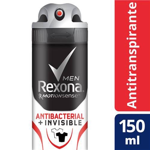 Desodorante Aerosol Rexona Men Antibacterial Invisible 90g 150ml