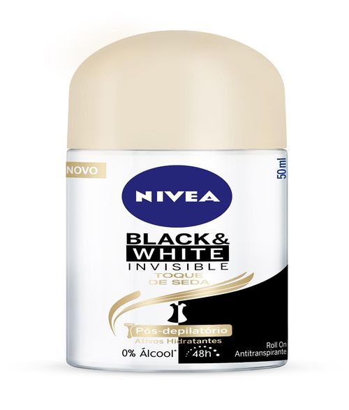 Desodorante Roll on Nivea Black&White Toque de Seda 50ml