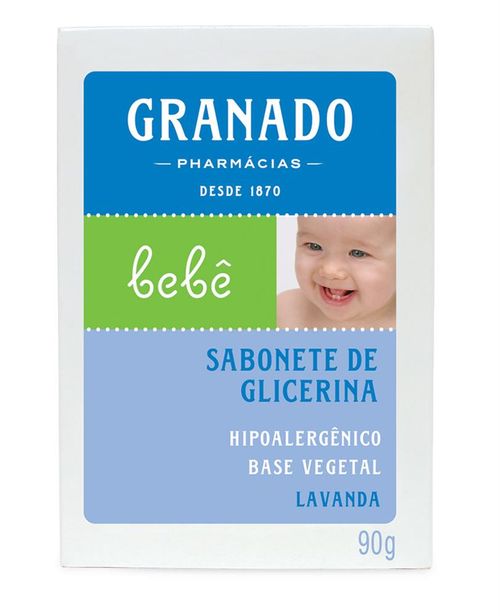 Sabonete Barra Granado Bebê Glicerina Hipoalergênico Lavanda 90g