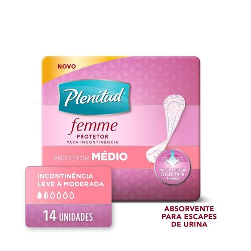 Protetor Para Incontinência Plenitud Femme Médio com 14 Unidades