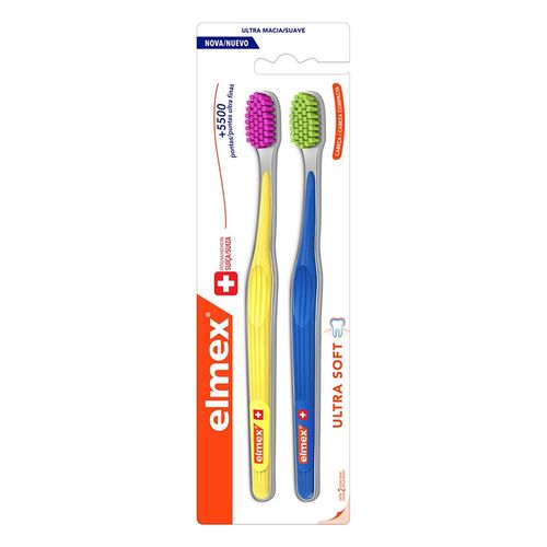 Kit Escova Dental Elmex Ultra Soft ultra macia/suave com 2 unidades