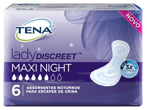 Absorvente Tena Lady Discreet Maxi Night com 6 Unidades