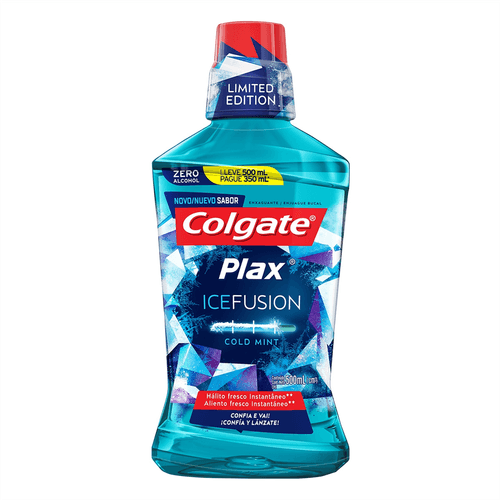 Enxaguante Bucal Colgate Plax Ice Fusion Cold Mint Leve 500 Pague 350ml