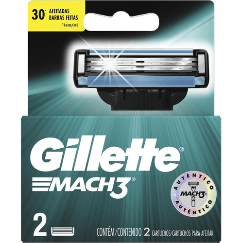 Carga para Aparelho de Barbear Gillette Mach3 com 2 Unidades