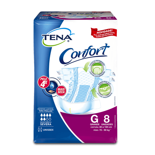 Fralda Geriátrica Tena Confort G com 8 Unidades
