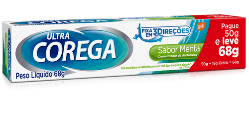Fixador de Dentadura Corega Max Creme Menta 68/70g