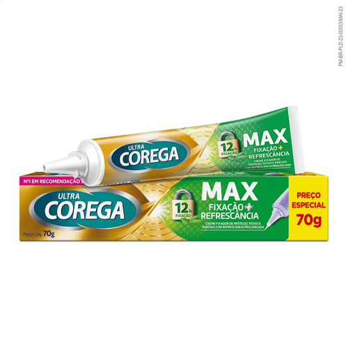 Fixador de Dentadura Corega Max Creme Menta 68/70g