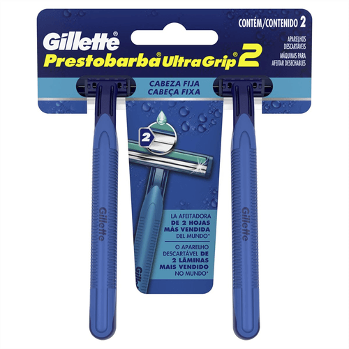 Aparelho de Barbear Gillette Prestobarba Ultragrip Cabeça Fixa com 2 Unidades