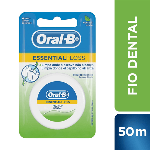 Fio Dental Oral-B Essential Floss Hortelã Menta com 50 Metros