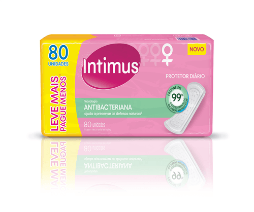 Protetor Diário Intimus Tecnologia Antibacteriana Sem Abas Com 80 Unidades Leve Mais Pague Menos