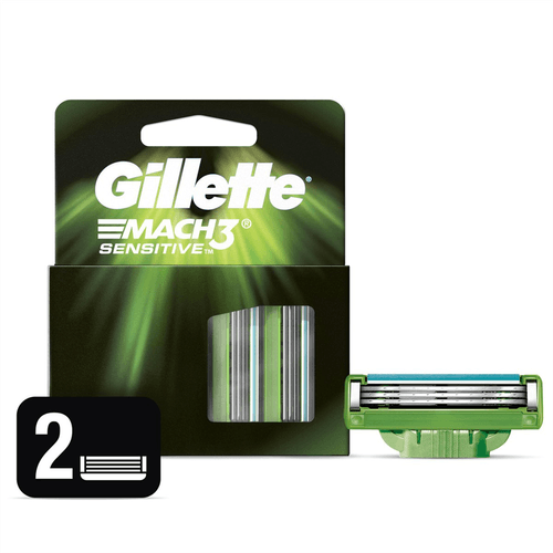 Carga para Aparelho de Barbear Gillette Mach3 Sensitive com 2 unidades