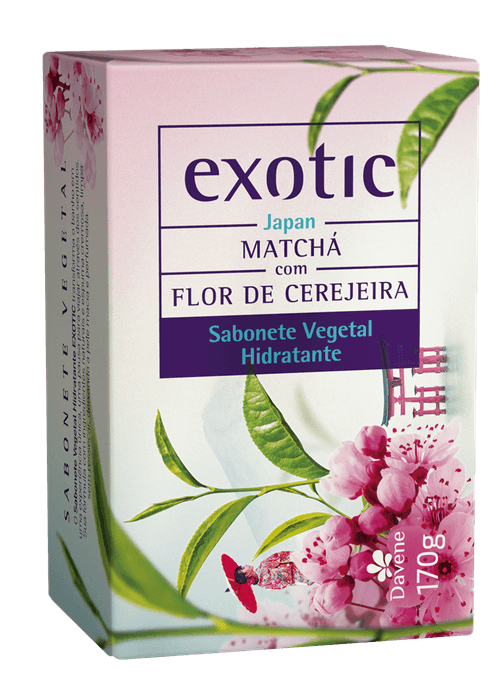 Sabonete Barra Vegetal Davene Exotic Japan Matchá com Flor de Cerejeira 170g