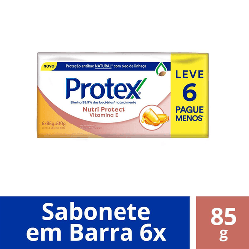 Kit Sabonete Barra Protex Nutri Protect Vitamina E 85g Leve 6 Pague Menos