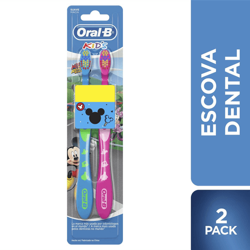 Kit Escova Dental Oral-B Kids Mickey com 2 Unidades