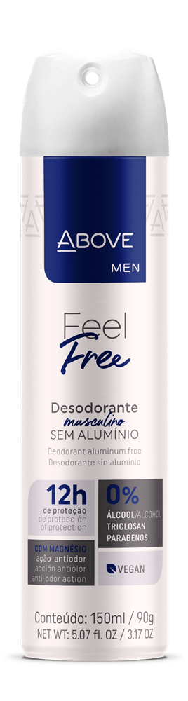 Desodorante Aerosol Above Men Feel Free Sem Alumínio 150ml