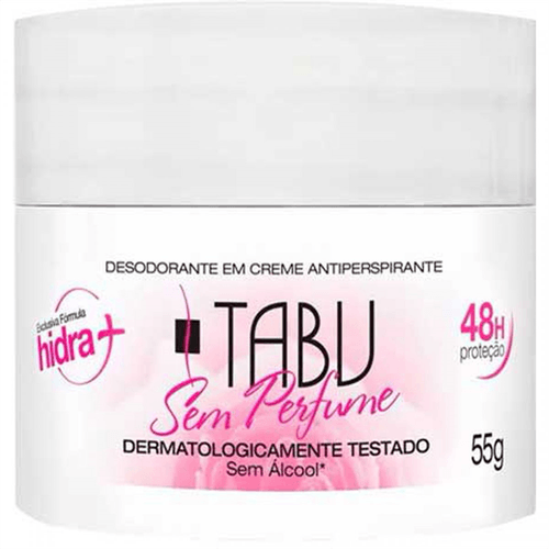 Desodorante Creme Tabu Sem Perfume 55g