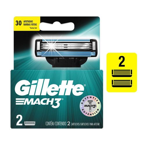 Carga para Aparelho de Barbear Gillette Mach3 com 2 Unidades