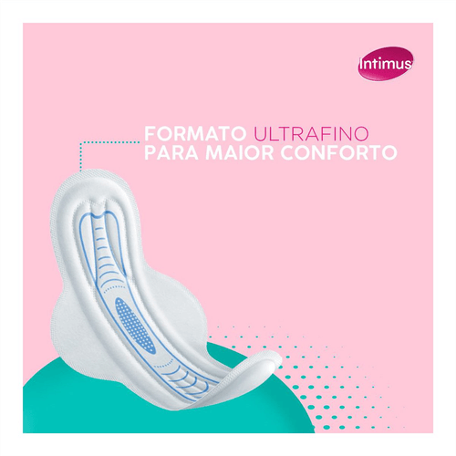 Absorvente Intimus Ultrafino Antibacteriano com Abas com 28 Unidades Leve Mais Por Menos