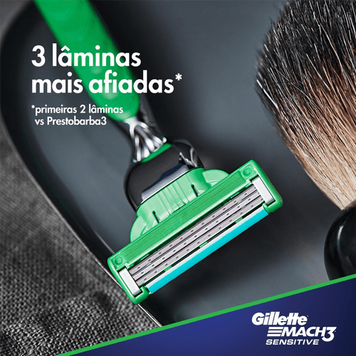 Kit Carga para Aparelho de Barbear Gillette Mach3 Sensitive Leve 8 pague 6 Unidades
