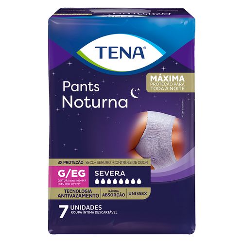 Roupa Íntima Tena Pants Noturna G/EG com 7 Unidades