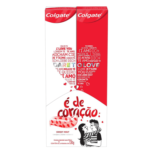 Kit Gel Dental Colgate É de coração 130g com 2 Unidades