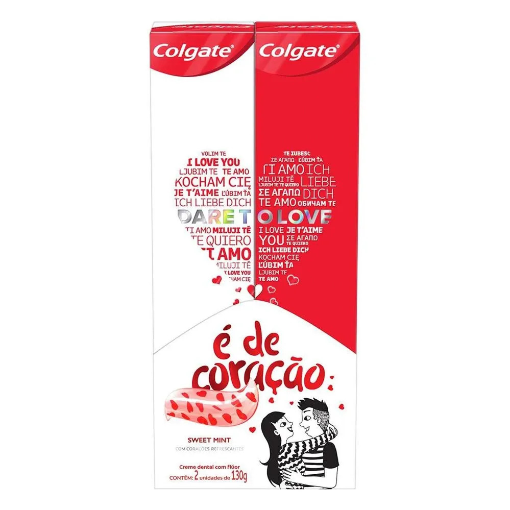 Kit Gel Dental Colgate É de coração 130g com 2 Unidades