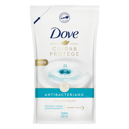Sabonete Líquido Dove Antibacteriano Cuida & Protege Antibacteriano Refil 200ml