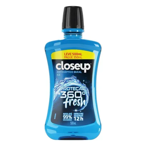 Antisséptico Bucal Closeup Proteção 360° Fresh Ice Leve 500ml Pague 350ml