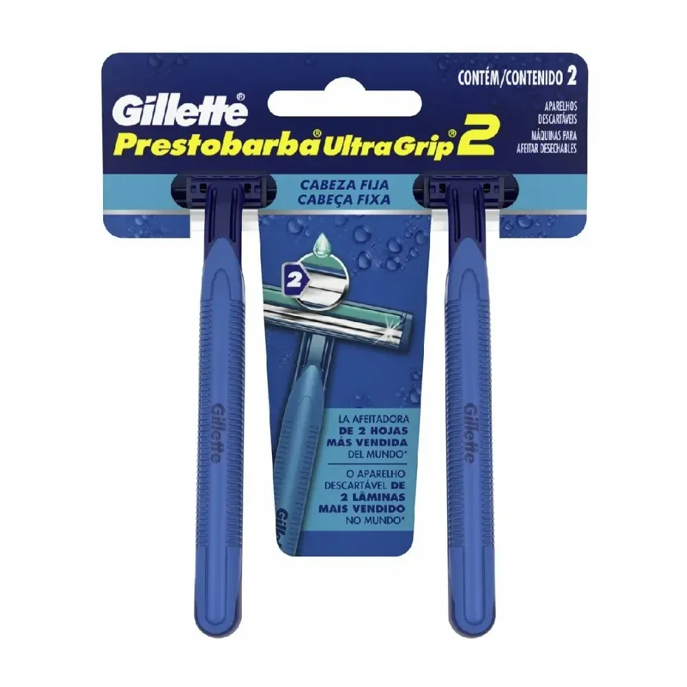 Aparelho de Barbear Gillette Prestobarba Ultragrip Cabeça fixa com 2 Unidades